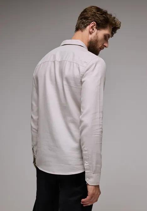 Strukturhemd im Slim Fit cosy beige