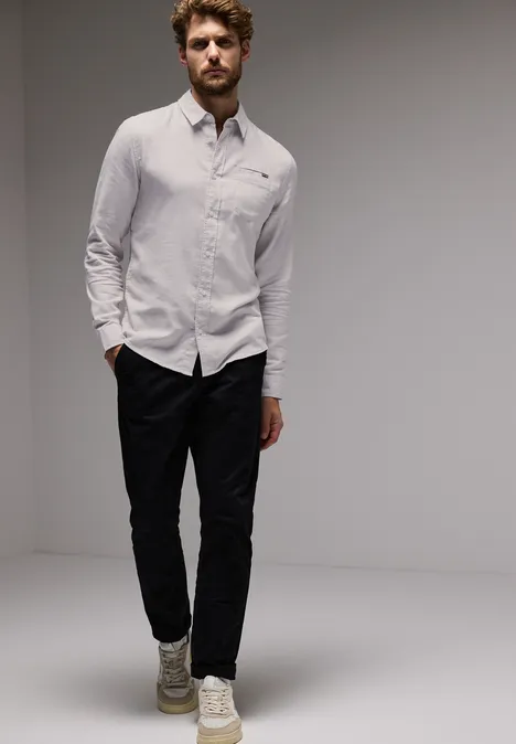 Strukturhemd im Slim Fit cosy beige