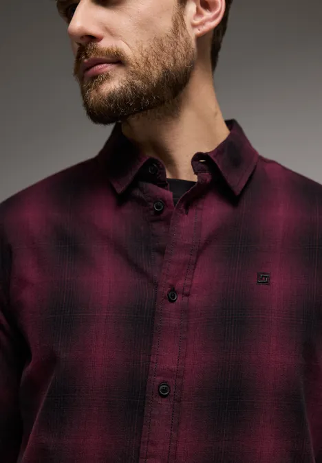 Softes Check Hemd dusty red