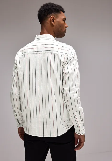 Gestreiftes Oxford-Hemd pearl white