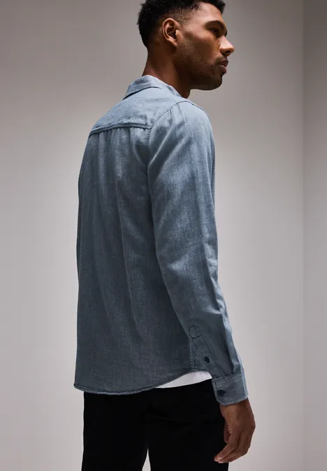 Two Tone Flannelhemd infinite blue