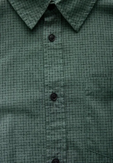 Kariertes Slim Fit Hemd mineral green