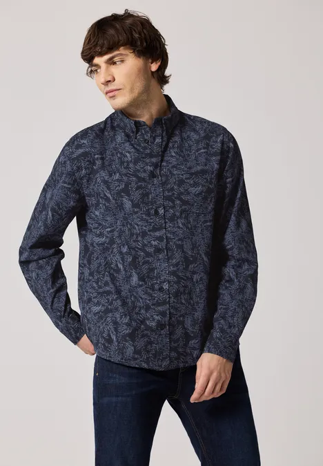 Bedrucktes Hemd night blue