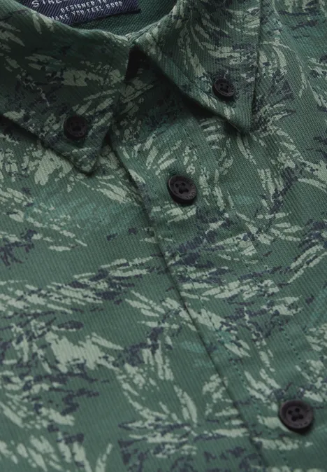 Bedrucktes Hemd mineral green