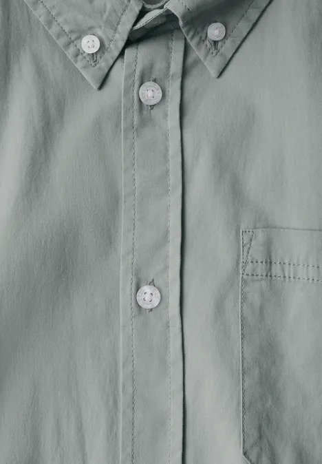 Popeline Stretch Hemd silver green