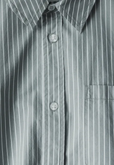 Slim Fit Stretch-Hemd silver green