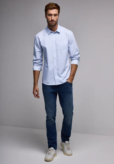 Slim Fit Stretch-Hemd soft blue