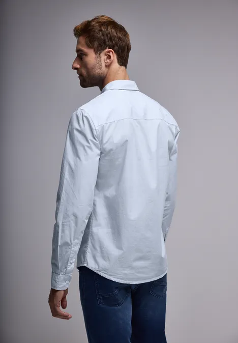 Slim Fit Popeline Hemd soft blue