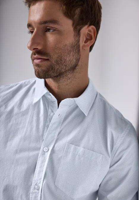 Slim Fit Popeline Hemd soft blue