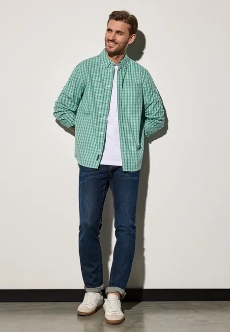 Kariertes Oxford Hemd mint green