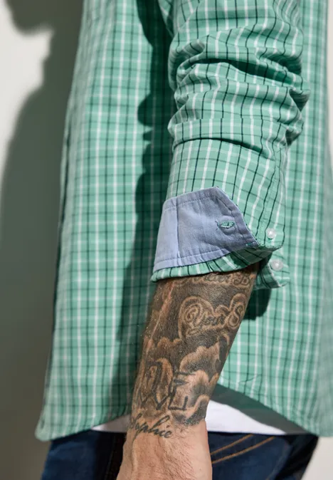 Kariertes Oxford Hemd mint green