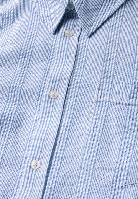 Seersucker Baumwoll-Hemd classic chambray