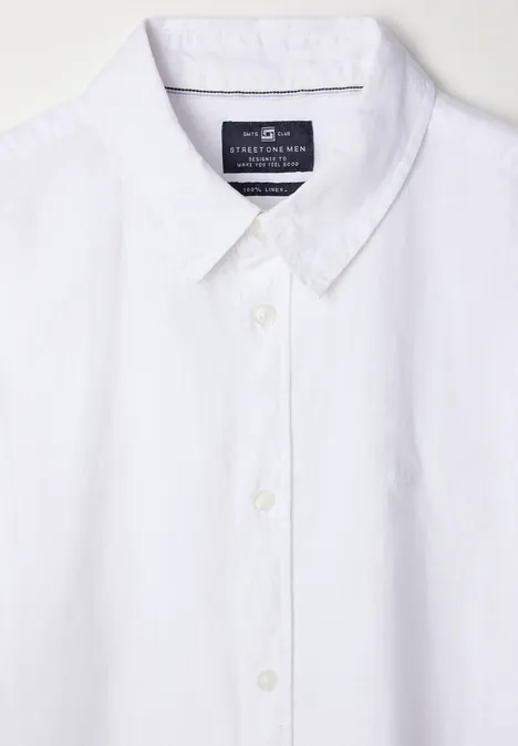Langarmhemd aus Leinen White
