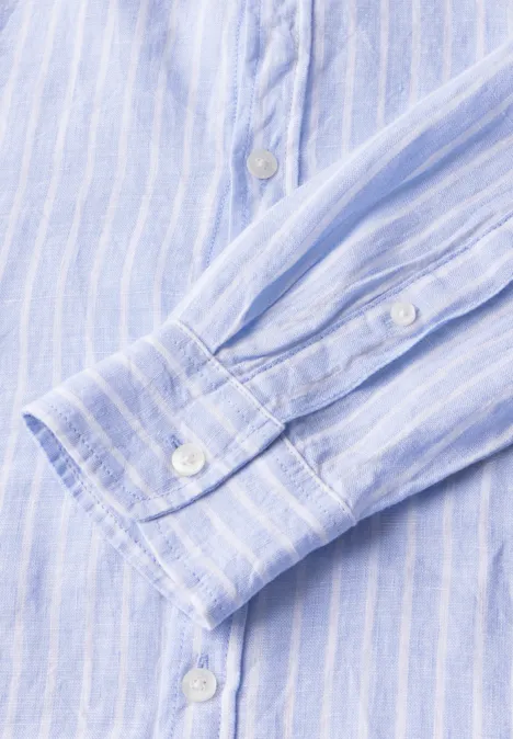 Gestreiftes Leinenhemd summer blue