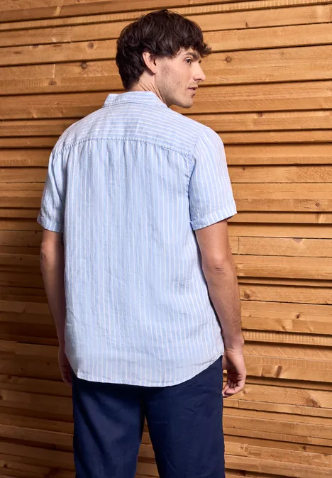 Gestreiftes Leinenhemd summer blue