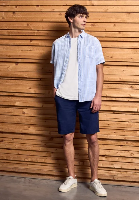 Gestreiftes Leinenhemd summer blue