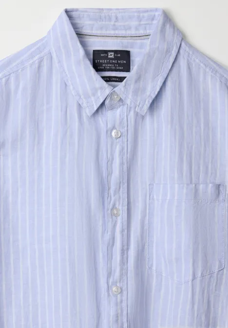 Gestreiftes Leinenhemd summer blue