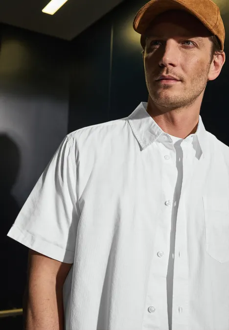 Hemd mit Struktur bright white