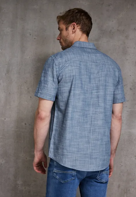 Chambray Baumwoll-Hemd nautic chambray