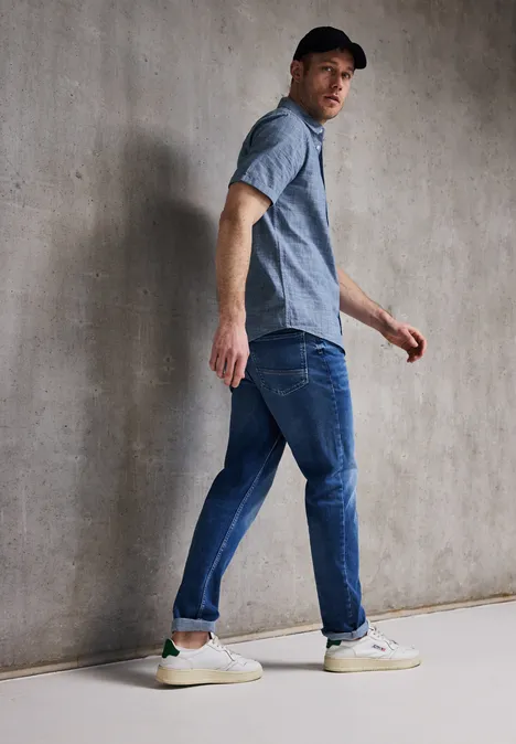 Chambray Baumwoll-Hemd nautic chambray