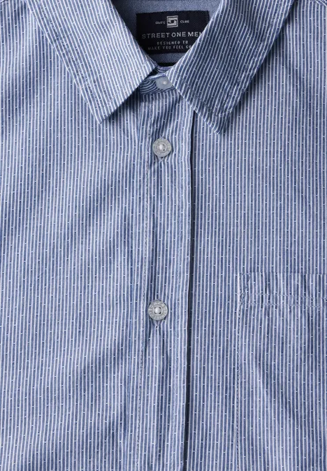 Baumwoll-Hemd mit Struktur dark ink blue