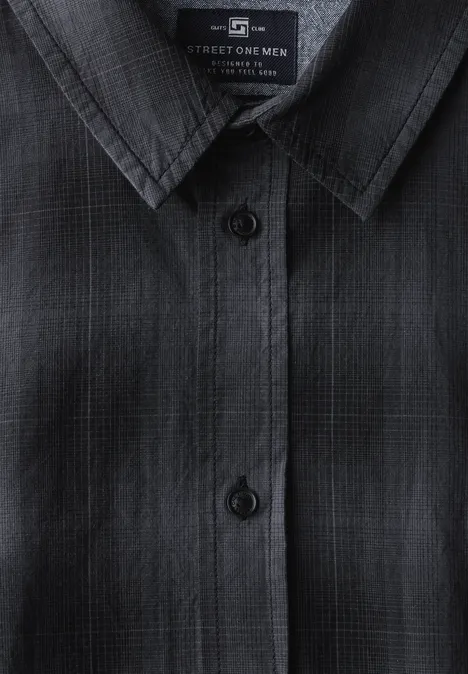 Kariertes Baumwoll-Hemd heavy grey