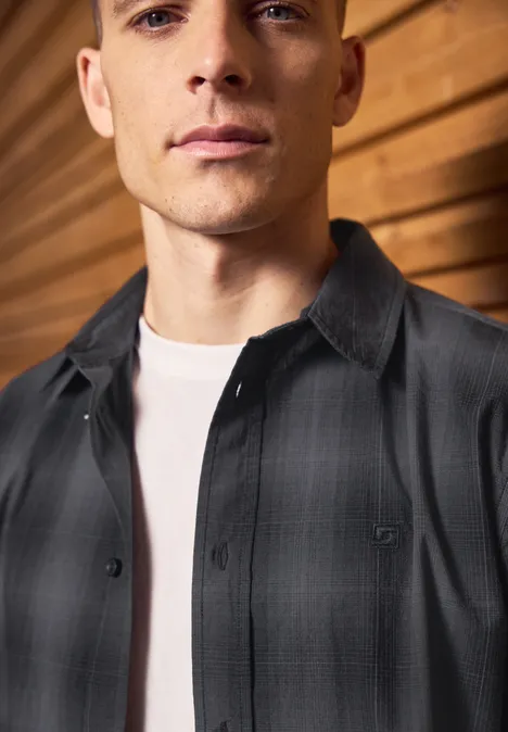 Kariertes Baumwoll-Hemd heavy grey
