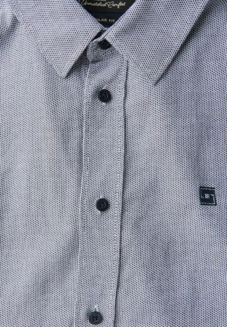 Two Tone Strukturhemd bright white