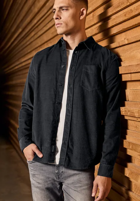 Chemise en velours côtelé doux graphite grey