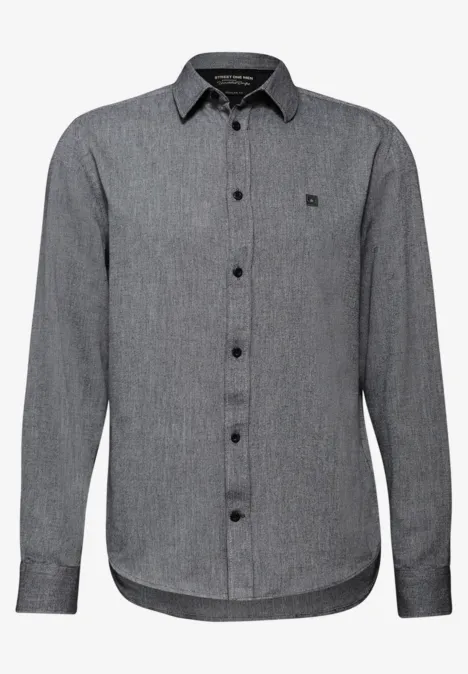 Hemd mit Two-Tone Struktur basic black