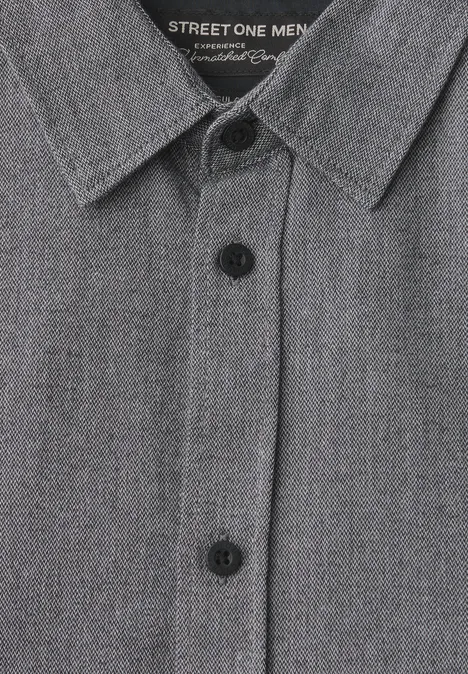 Hemd mit Two-Tone Struktur basic black