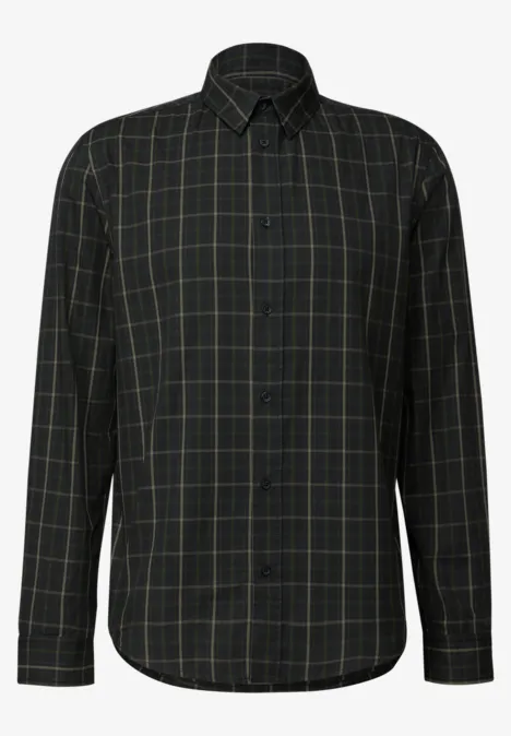 Kariertes Oxford Hemd basic black