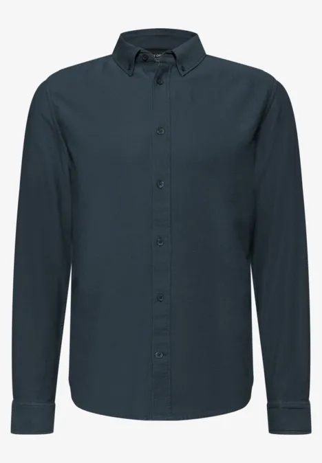 Hemd mit Piqué Struktur nocturnal blue