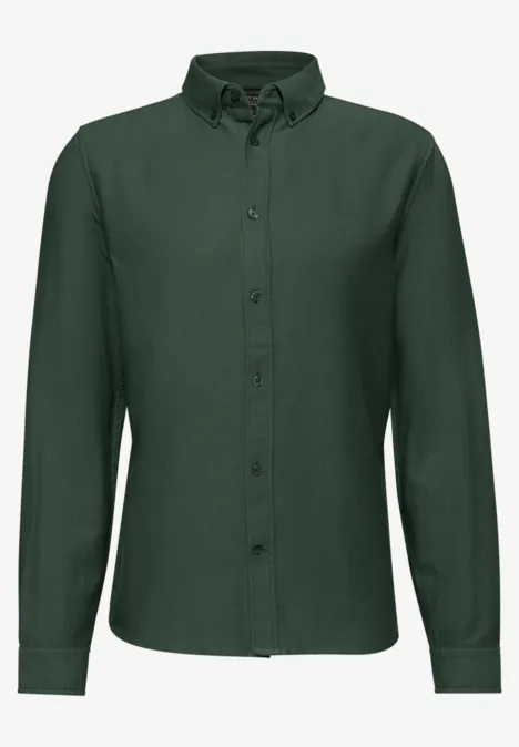 Hemd mit Piqué Struktur soft olive green