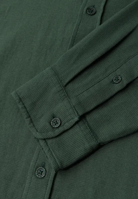 Hemd mit Piqué Struktur soft olive green