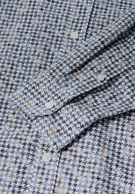 Popeline Houndstooth Hemd bright white