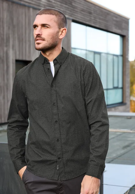Chemise en popeline à motifs Black