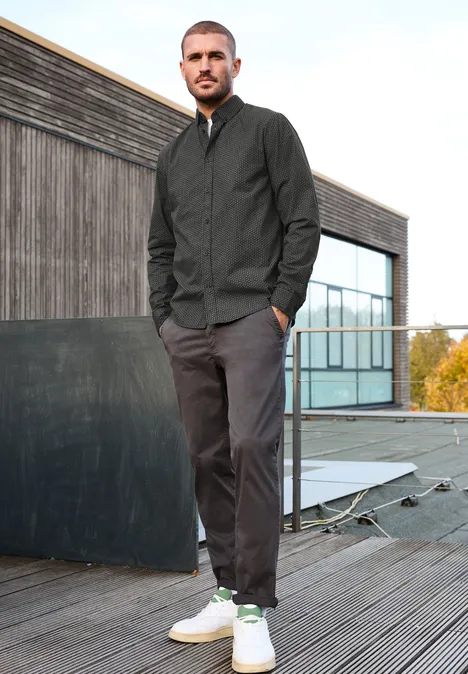 Chemise en popeline à motifs Black