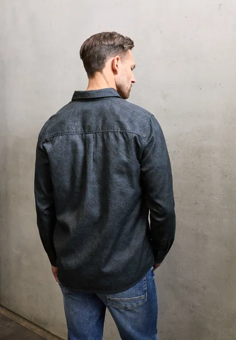 Gedessineerd overhemd nocturnal blue