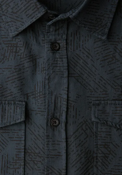 Gedessineerd overhemd nocturnal blue