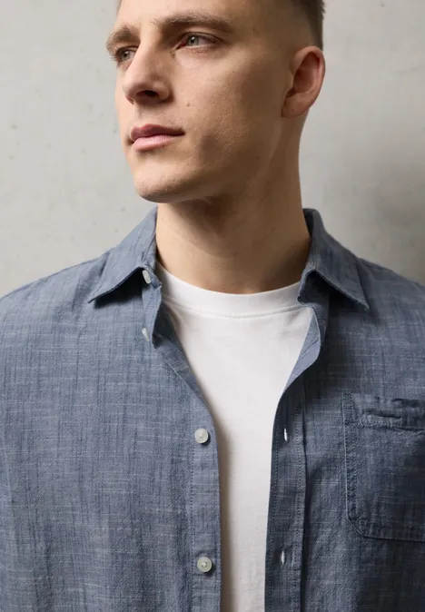 Chambray Hemd dark ink blue
