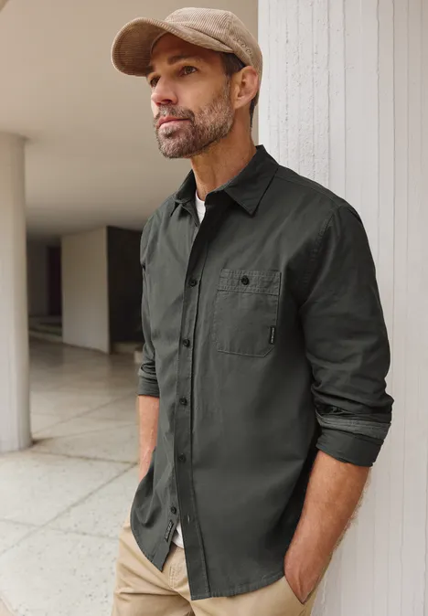 Two-Tone Hemd oil grey