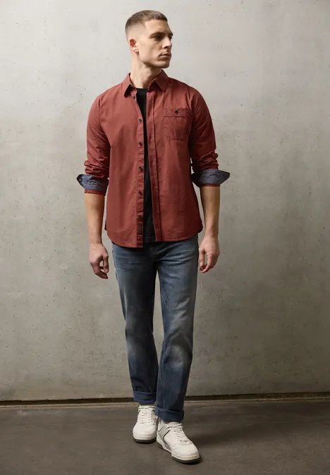 Tweekleurig overhemd dull coral