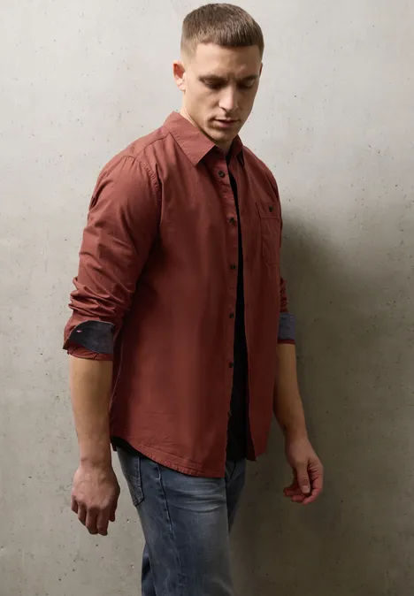 Tweekleurig overhemd dull coral