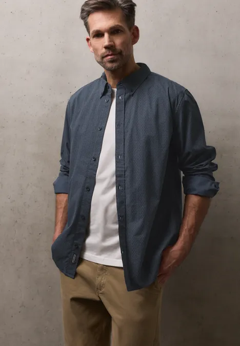 Popeline Hemd dark ink blue