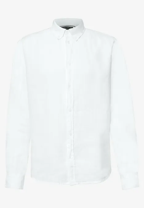 Chemise à manches longues en lin White