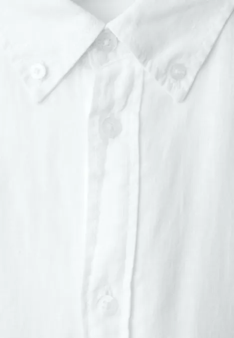 Chemise à manches longues en lin White