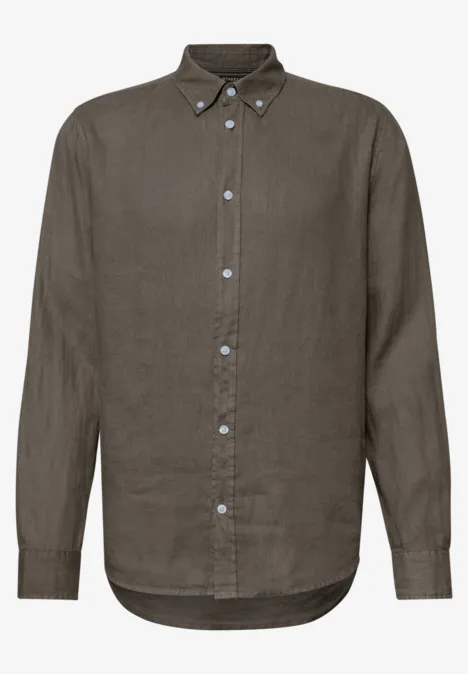 Langarm Hemd aus Leinen oak brown