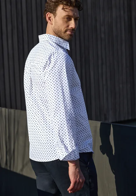 Chemise à manches longues en popeline bright white