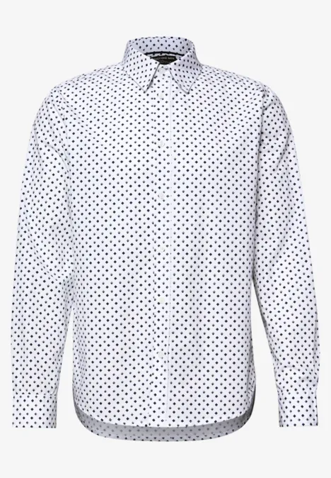Chemise à manches longues en popeline bright white